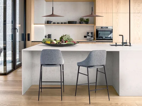 Полубарный стул Angel Cerda A189 серый