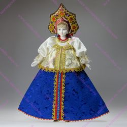 Интерьерная кукла в русском костюме