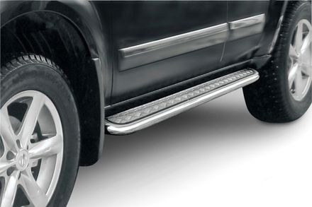 Защита порогов d57 с листом Arbori нерж. сталь для Nissan PATHFINDER 2004-2010