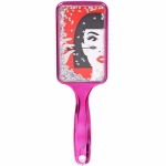 Расческа массажная зеркальная «Animals», принт девушки, микс 4 цвета, 7*23.5см, (блистер Ultramarine)