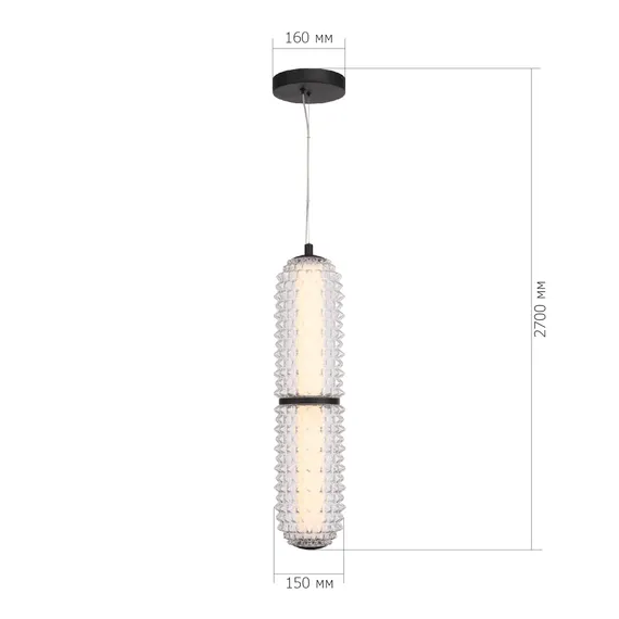 SL6144.403.01 Светильник подвесной ST-Luce черный/прозрачный LED 1*22W 4000K SAGUARO