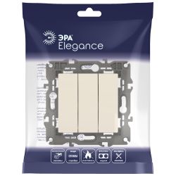 Выключатель ЭРА Elegance 14-1107-02 тройной 10АХ-250В IP20 слоновая кость | Эра Elegance