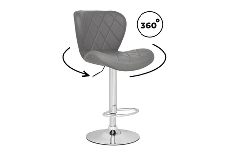 Барный стул Woodville Porch gray, chrome, ножки хром