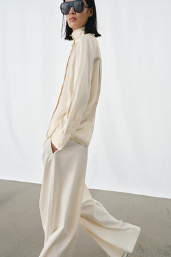 ZARA СВОБОДНАЯ РУБАШКА ИЗ АТЛАСА — ZW COLLECTION, ЭКРЮ