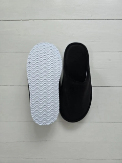 Домашние тапочки из велюра, черные, универсальные