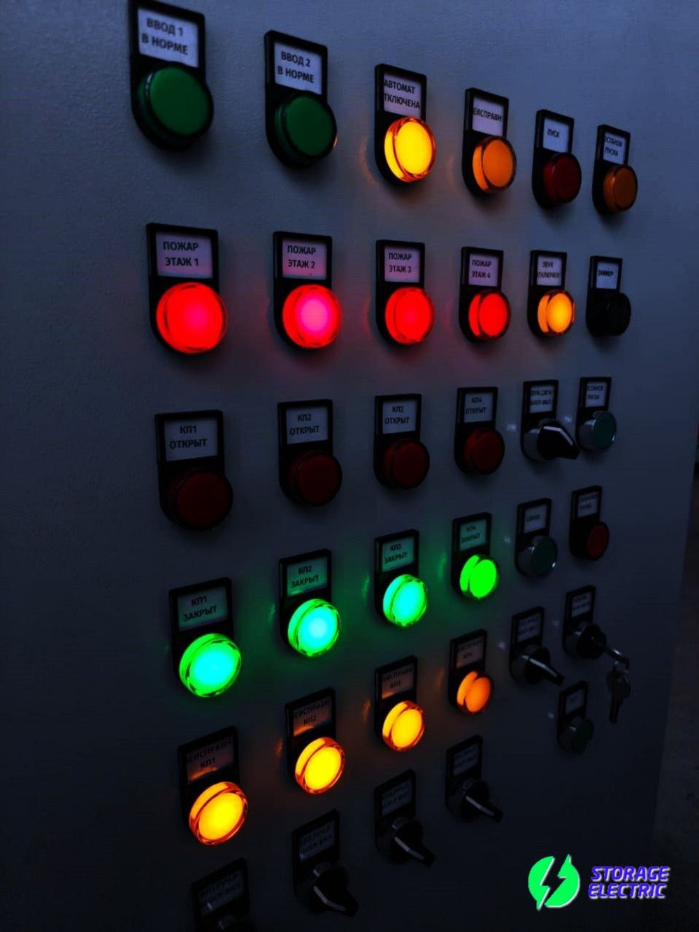 Сигнальная лампа 220В, три цвета (зеленый, желтый, красный), индикаторы, 3 шт.