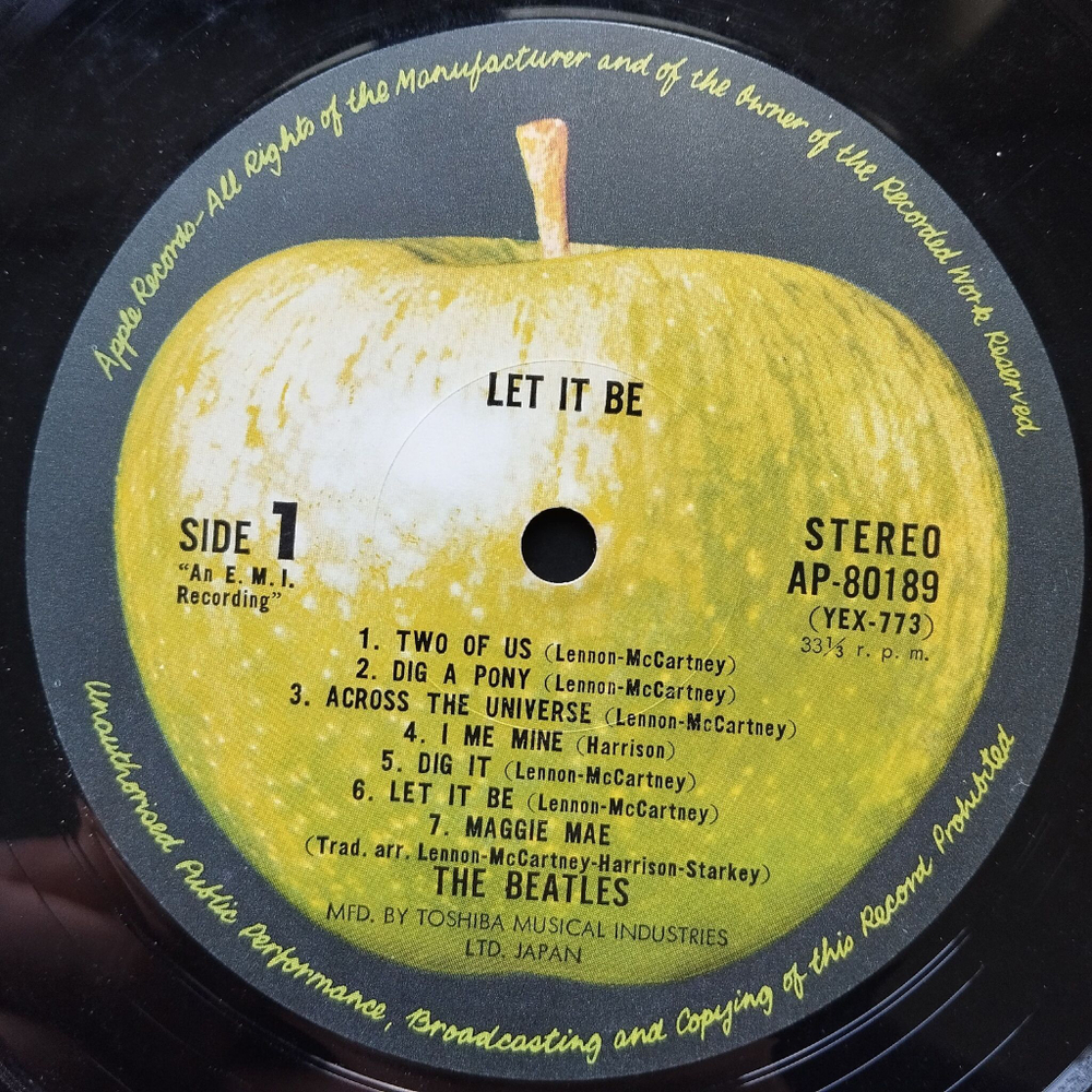 Винтажная виниловая пластинка LP The Beatles Let It Be (Japan 1971) (No Obi) Across The Universe