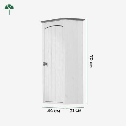 Шкаф навесной Паула для ванной 1 дверь, правый, белый/черри