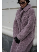 Шуба искусственная чебурашка на основе шерсти, сиреневая, SilverFox