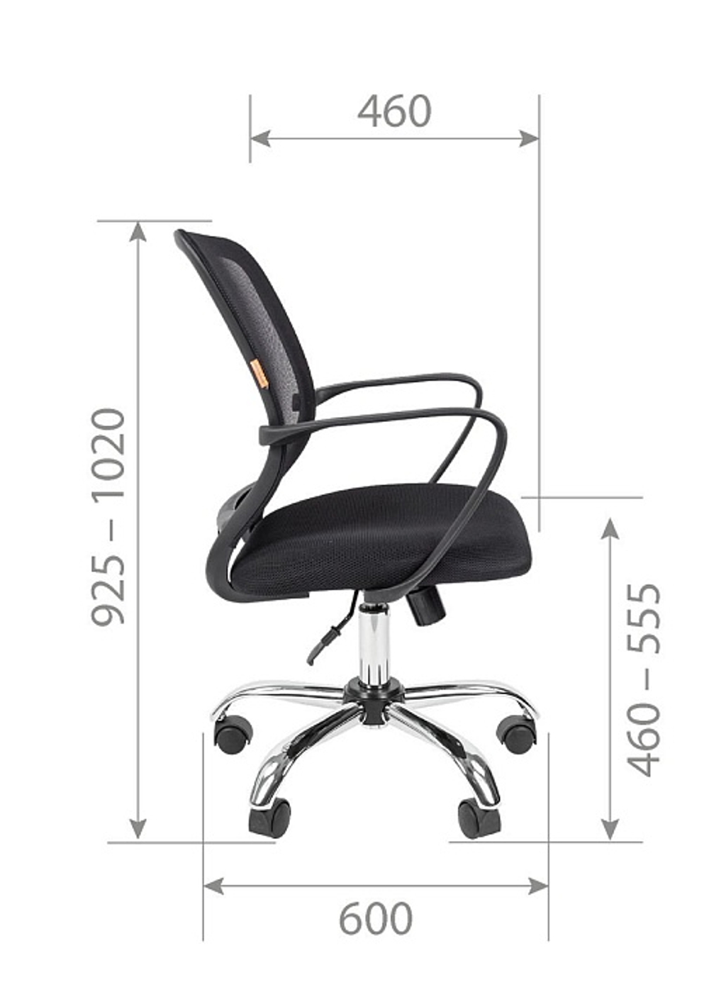 Офисное кресло CHAIRMAN 698 хром, ткань TW/сетчатый акрил