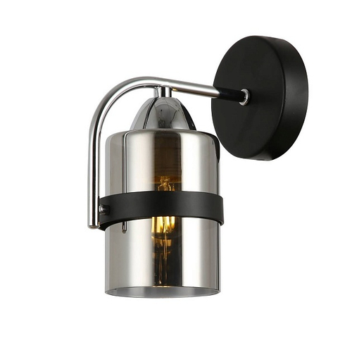 SLE102001-01 Светильник настенный Черный, Хром/Дымчатый E27 1*40W