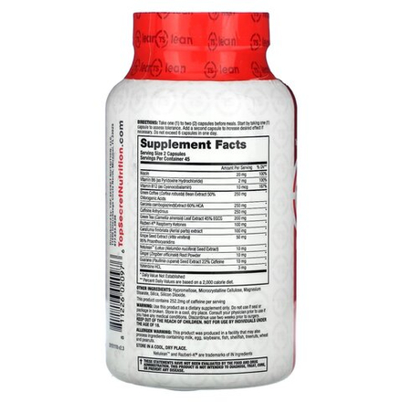 Top Secret Nutrition, Lean, Ab Igniter`` 90 вегетарианских капсул