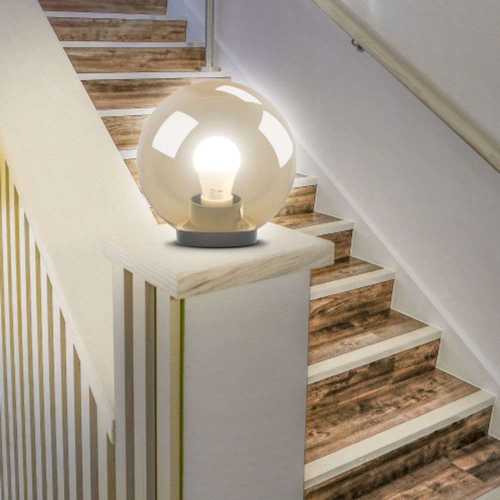 Садово-парковый светильник ЭРА НТУ 01-60-203 шар золотистый на опору / кронштейн IP44 Е27 max60Вт d200mm | Садово-парковые светильники