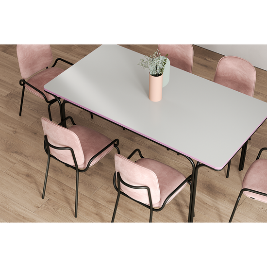 Стул ror, double frame, велюр, черный/розовый