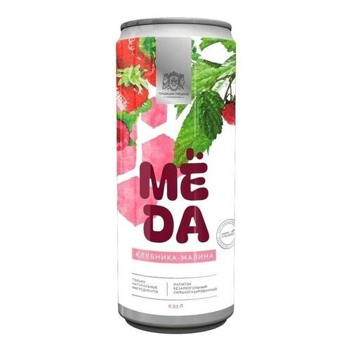 Напиток б/а сильногазированный "Мёда" Клубника-Малина 330мл