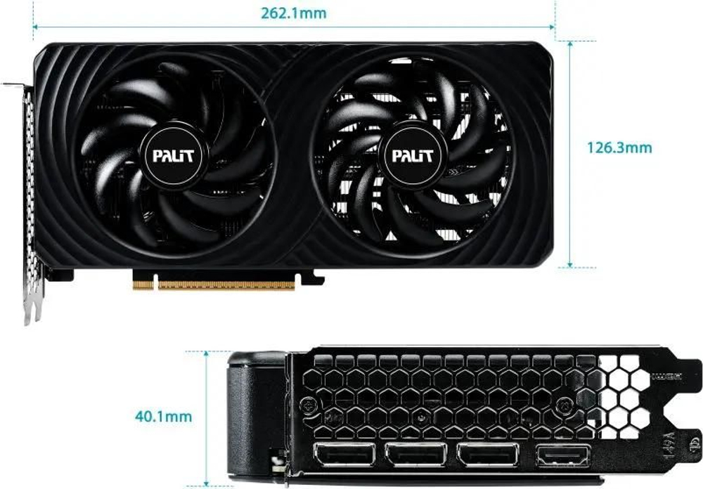 Видеокарта Palit NVIDIA  GeForce RTX 5060 PA-RTX5060 DUAL 8ГБ Dual, GDDR7, Ret [ne75060019p1-gb2063d]
