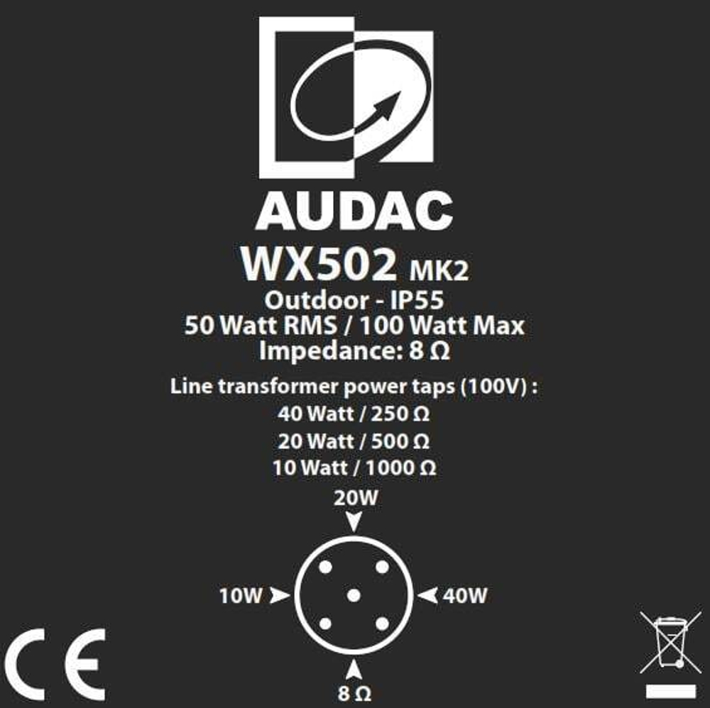 AUDAC WX502MK2/OB Всепогодная двухполосная акустическая система