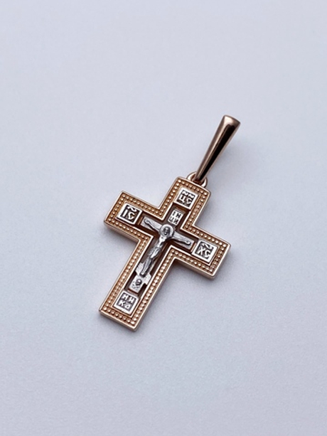 Крест из серебра/Позолота,Родий/С подвижным ухом