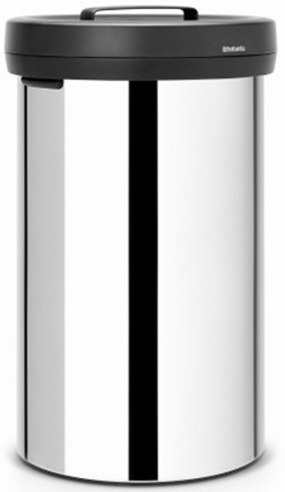 Ведро Brabantia 60л полированная сталь сбоку