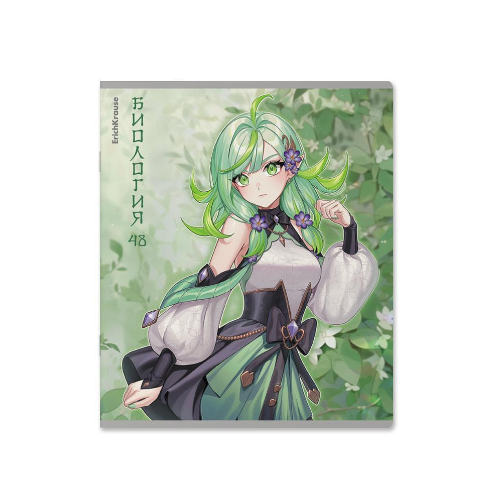 Тетрадь предметная Биология А5+ 48л. клетка на скобе "Manga" (ErichKrause)