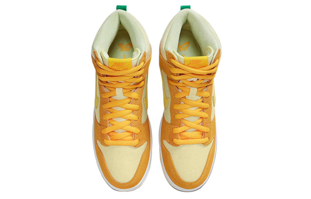 Nike Dunk SB Pro "Pineapple" street style wear-resistant non-slip high-top sneakers for men and women the same yellow