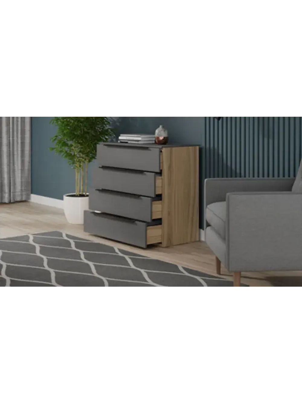 Комод для одежды Яблоня матовый 90х45х84 см