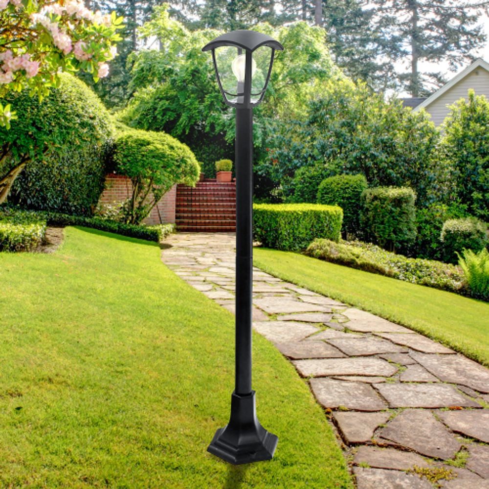 Садово-парковый светильник ЭРА «Валенсия 3» НТУ 07-40-004 черный 6-гранный напольный IP44 Е27 max 60Вт