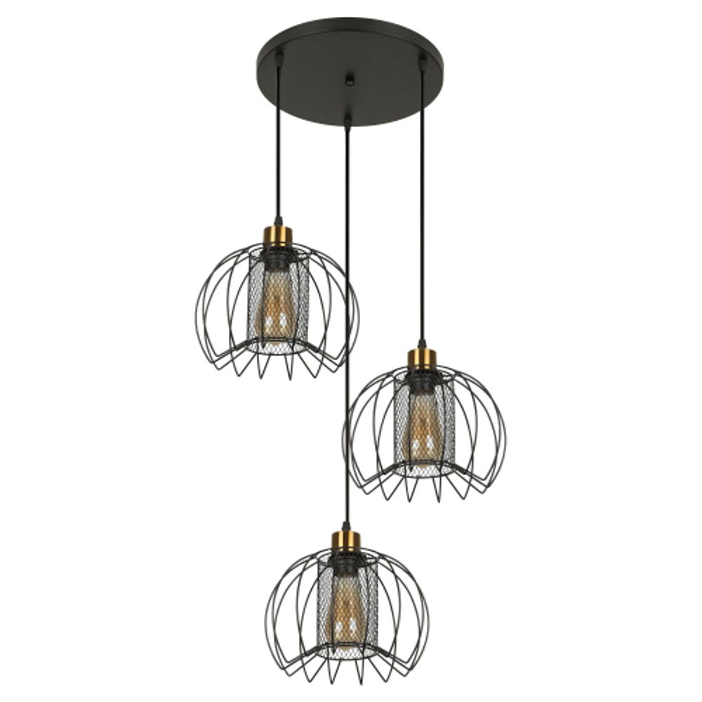 Светильник подвесной (подвес) Rivoli Adelaida 5108-203 3хЕ27 60 Вт лофт-кантри | Rivoli