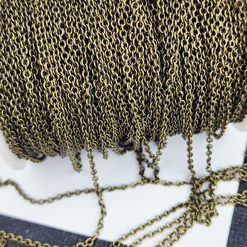 Цепочка, бижутерный сплав, 2.5×2×0.45мм, овальное паяное звено