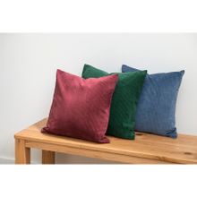 Чехол на подушку фактурный из хлопкового бархата зеленого цвета из коллекции Essential, 45х45 см