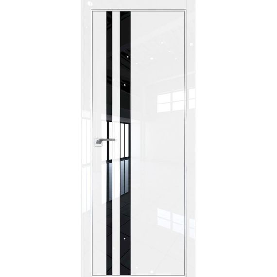 Межкомнатная дверь глянцевая Profil Doors 20LE белый люкс со вставкой