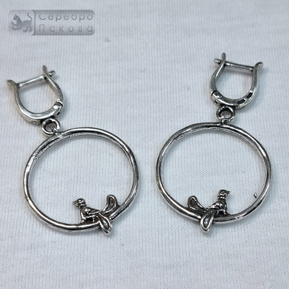 Серьги "Птица в кольце"