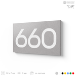Номер на дверь 660, табличка на дверь для офиса, квартиры, кабинета, аудитории, склада, серая 120х70 мм, Айдентика Технолоджи