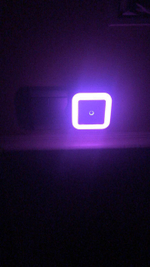 Ночник светодиодный Квадрат с датчиком освещенности черный