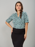 Блузка БЛ-122/шалфей-зебра