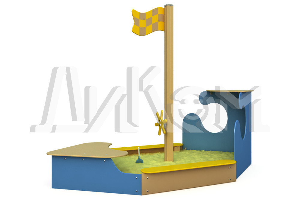 Песочница с крышкой средняя и навесом Грибок (Арифметика)