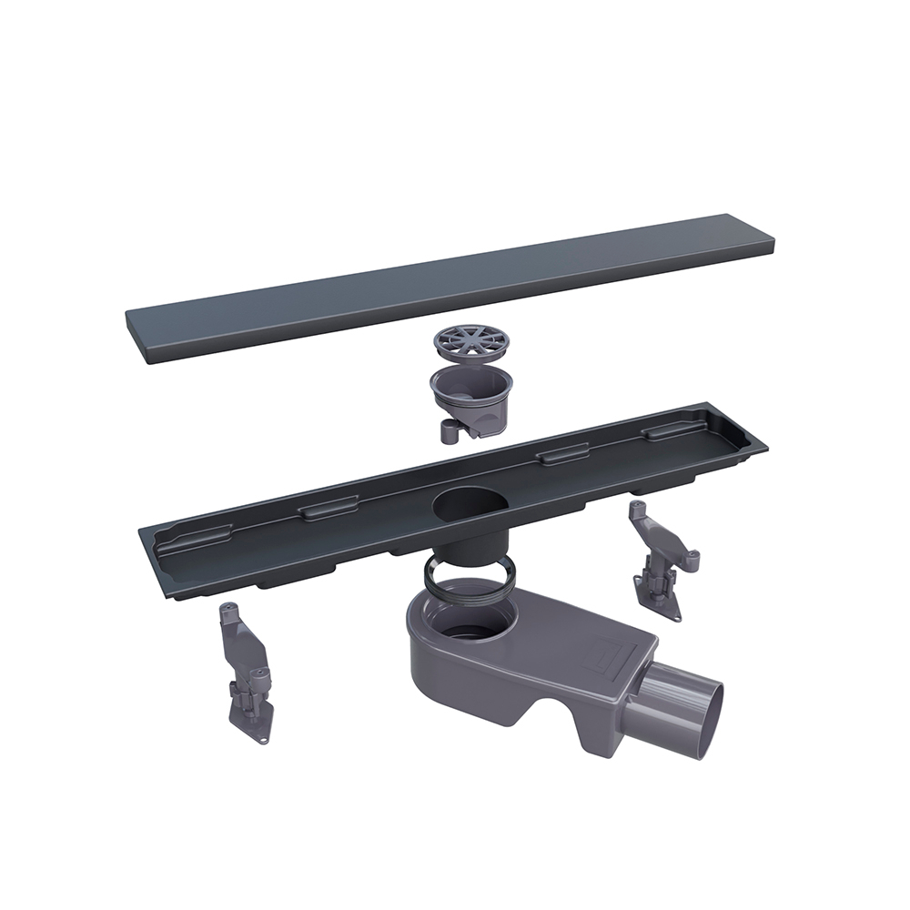 Душевой трап двухсторонний линейный, черный RGW SDR-22B (600)