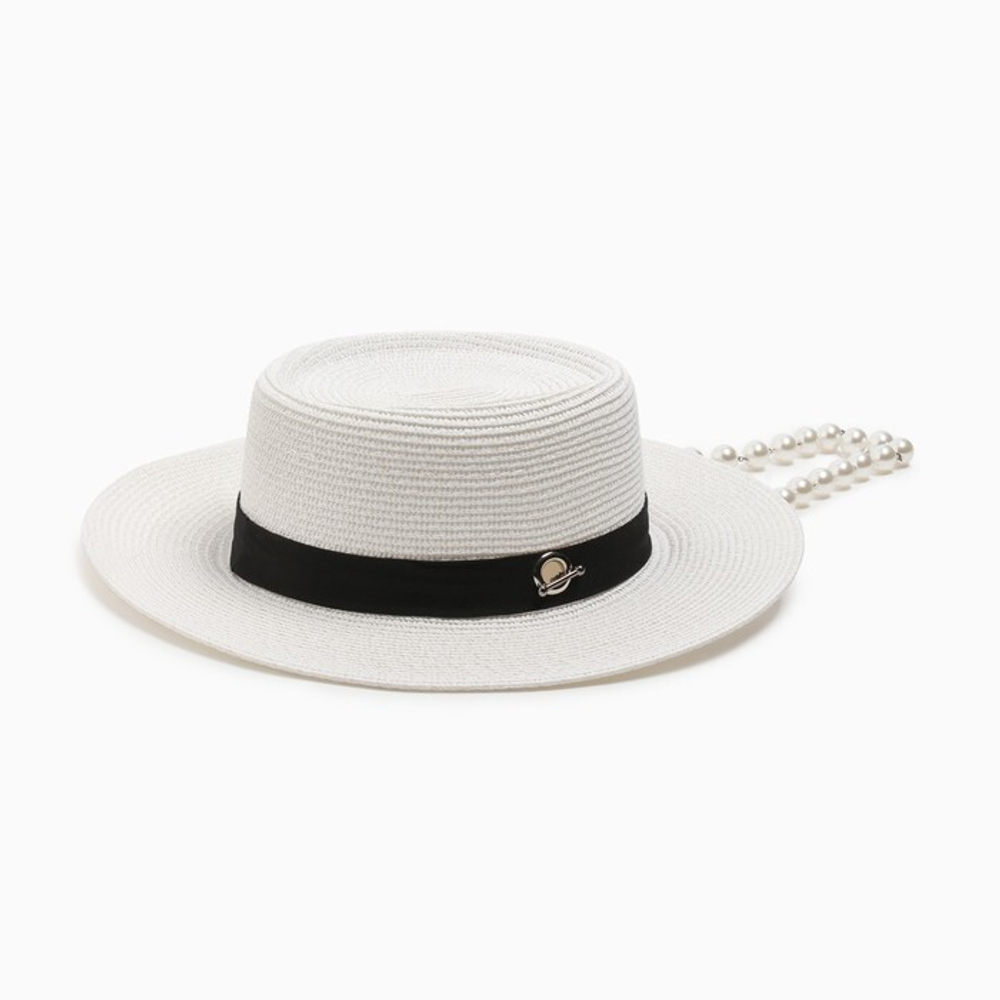 Шляпа женская с бусинами MINAKU цвет молочный 9186872
