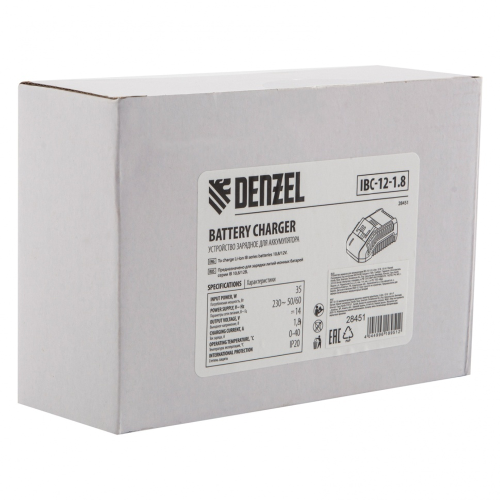 Устройство зарядное для аккумуляторов IBC-12-1.8, Li-Ion, 12 В, 1.8 А Denzel