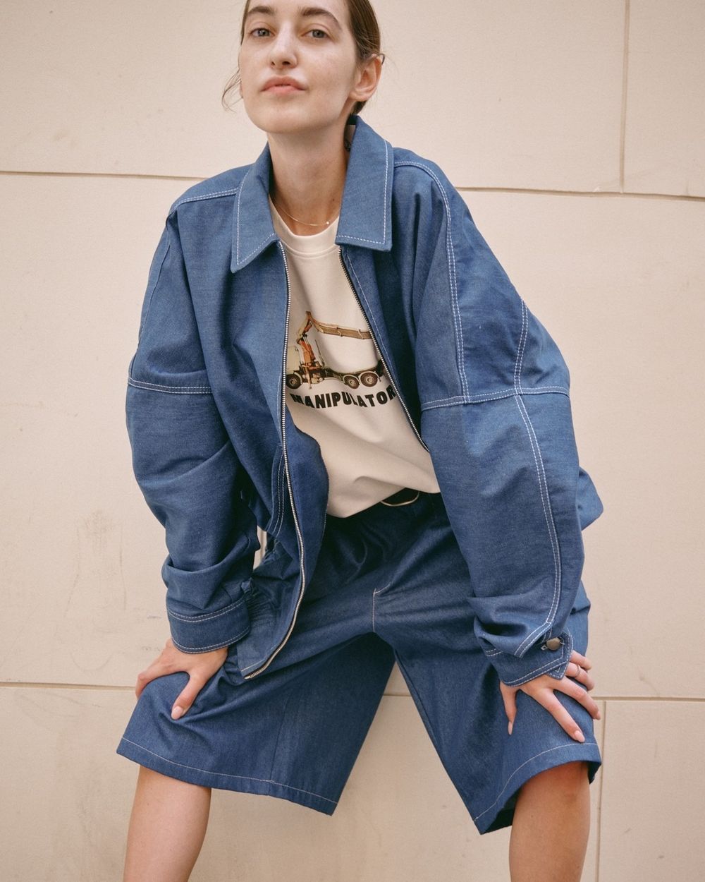 Шорты One Two Baggy Bermuda Denim синие