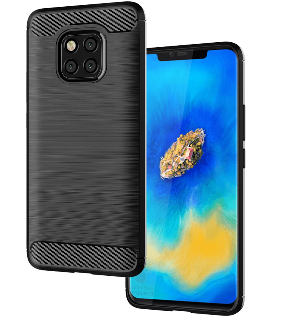 Чехол для Huawei Mate 20 Pro (Mate20 RS Porsche Design) цвет Black (черный), серия Carbon от Caseport