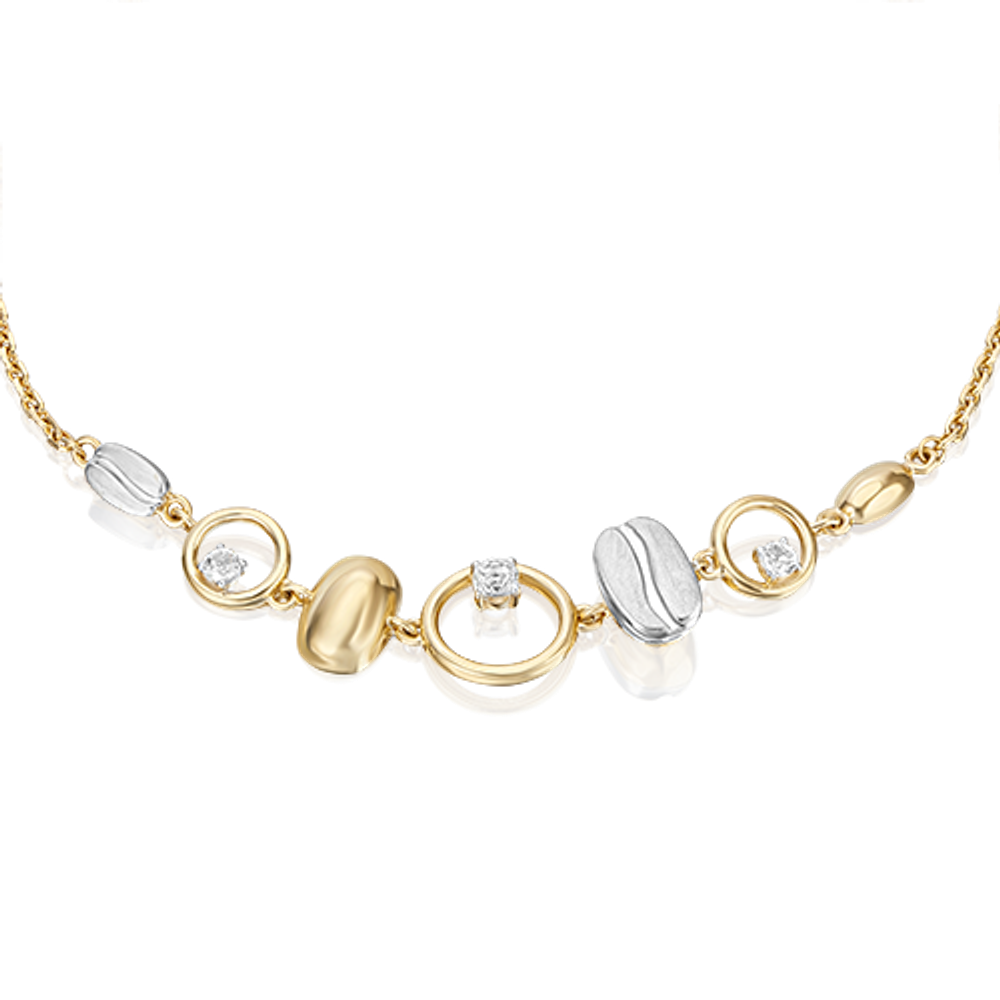 Браслет из комбинированного золота с натуральными топазами white