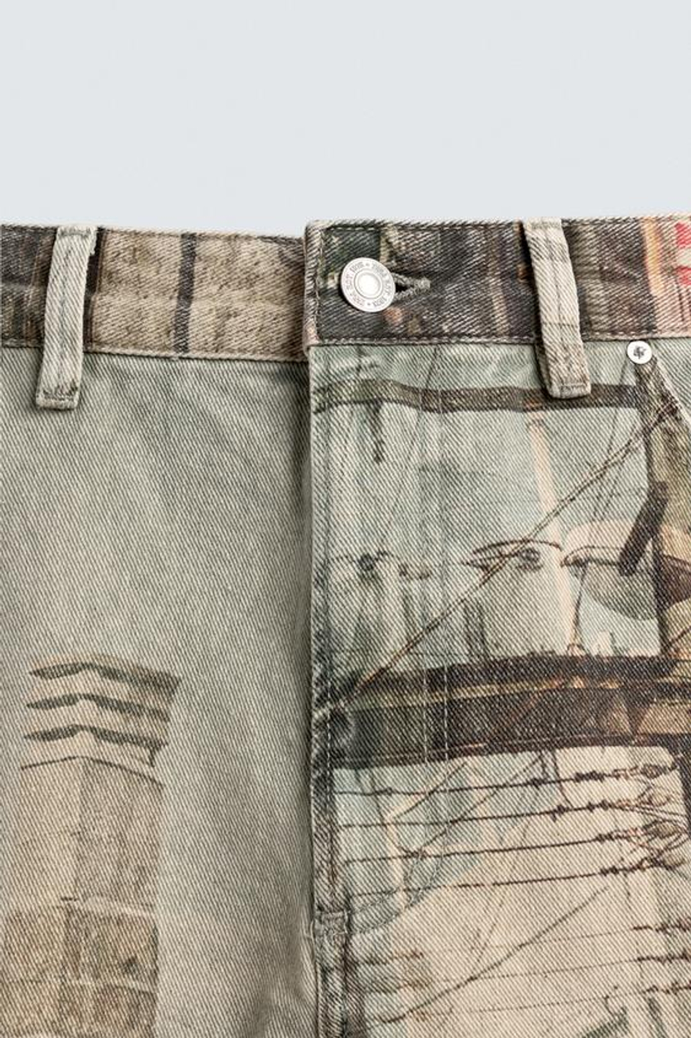 ZARA ШОРТЫ BAGGY С АБСТРАКТНЫМ ПРИНТОМ, РАЗНОЦВЕТНЫЙ