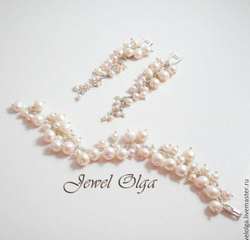 Длинные серьги с жемчугом на свадьбу