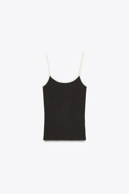ZARA ТОП В РУБЧИК С ЦВЕТАМИ, КОРИЧНЕВЫЙ