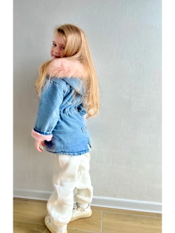 Парка джинсовая с искусственным мехом