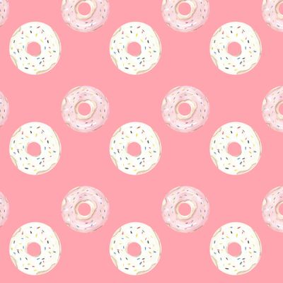 Пончики на розовом
