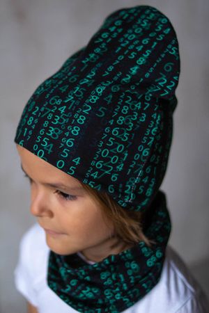 Комплект шапка и шарф для мальчика Матрица Зеленый