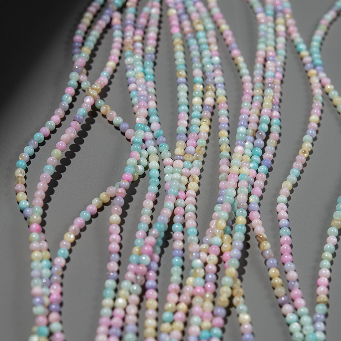 Перламутр морских ракушек "Конфетки", бусины в форме шара, 3мм