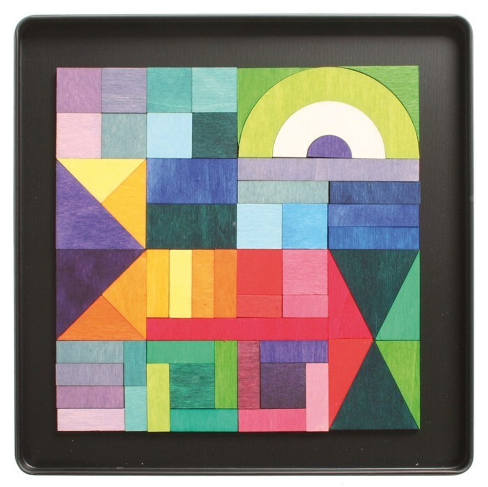 Магнитная деревянная мозаика "Гоеметрические фигуры", 59 деталей